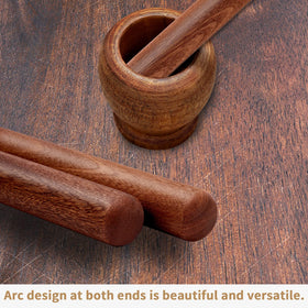 Aisoso rolling pin ends used to mash garlic highlights multi use design