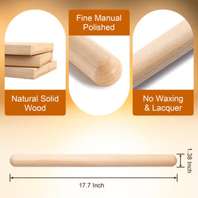 Close-up of beech wood finish on Aisoso rolling pin highlighting durability