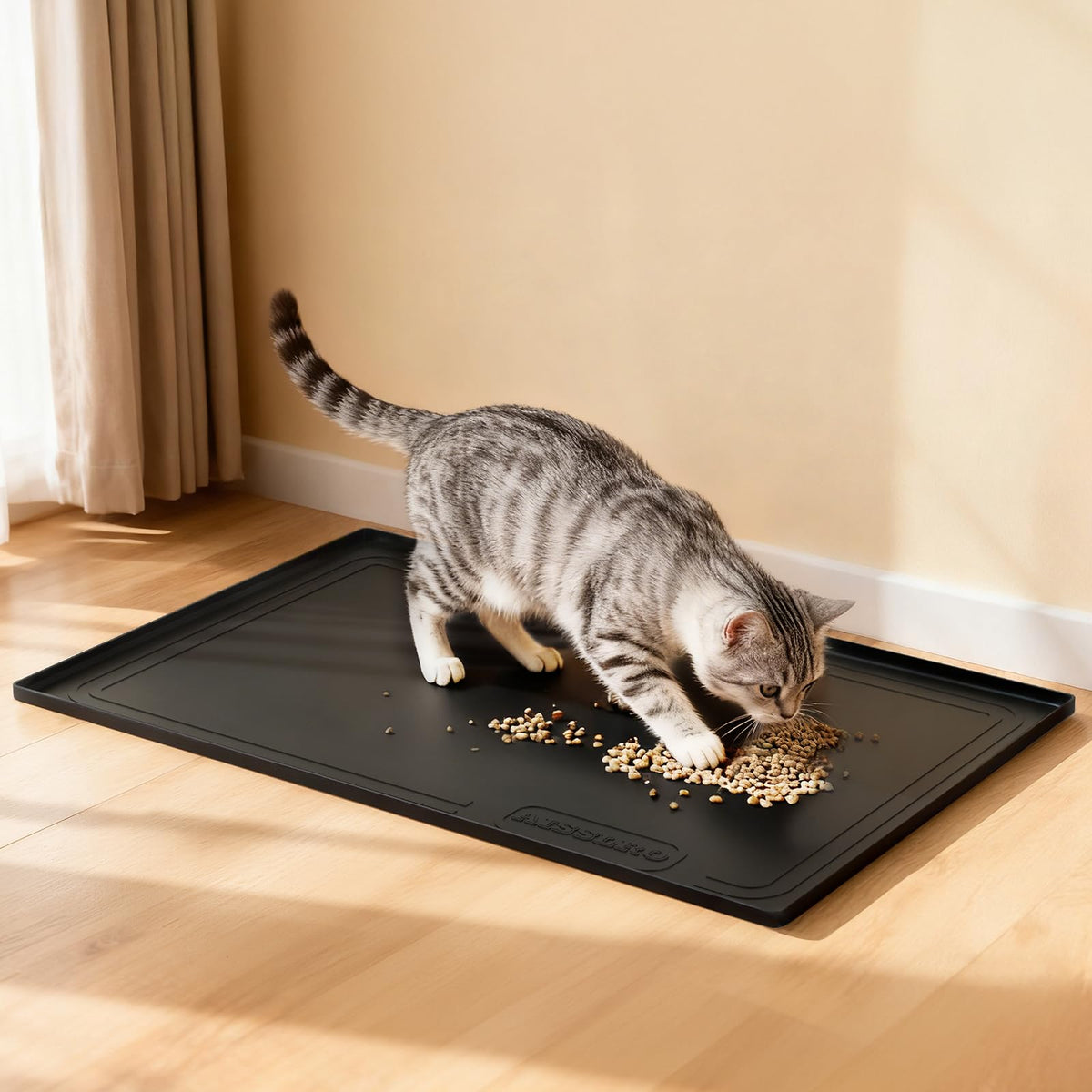 Aisslro non-slip backing keeps the mat in place during busy use.