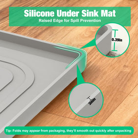 Aisslro under sink mat multi use as cabinet liner or tray