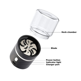 AiTURE Upgraded Mini Grinder button operation demonstrates easy one-handed use.