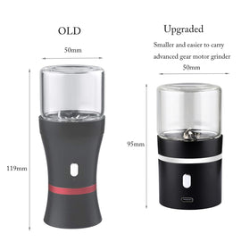 AiTURE Upgraded Mini Grinder with spice jar attached for quick seasoning.