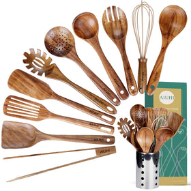 AIUHI kitchen utensils holder keeping tools organized during cooking