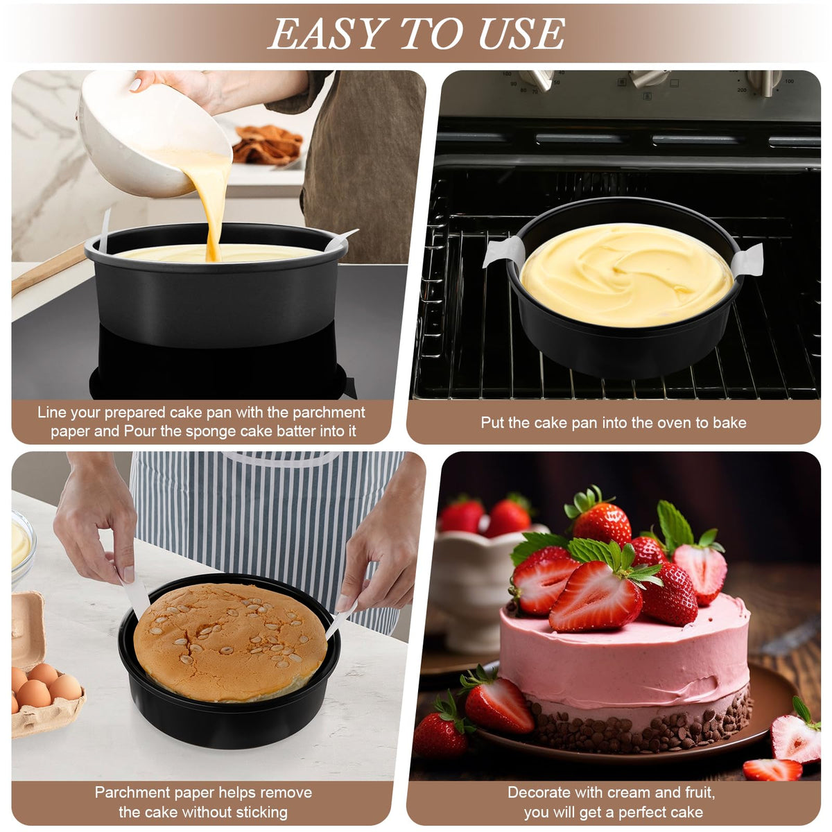 AIVIKI parchment paper pack included for easy prep and release