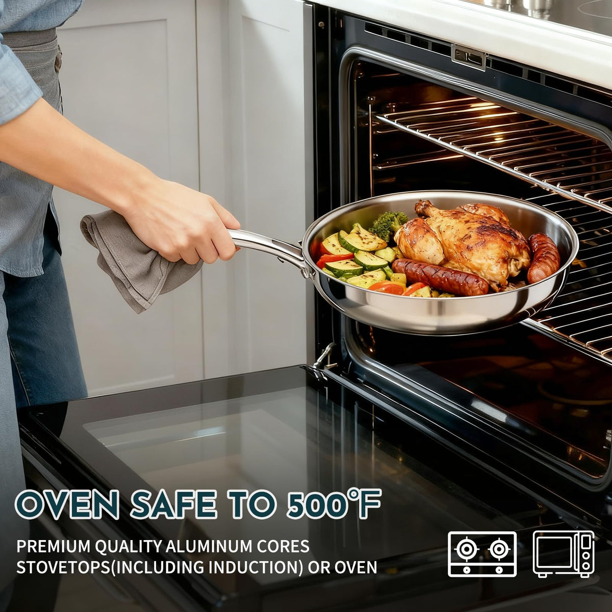 AIVIKI 3-quart sauce pan with lid designed for versatile sauces.