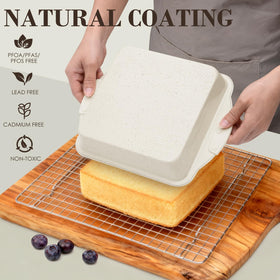 AIVIKI square cake pan for even, flat cake layers
