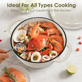 AIVIKI dutch oven on stovetop for braising and roasting demonstrations