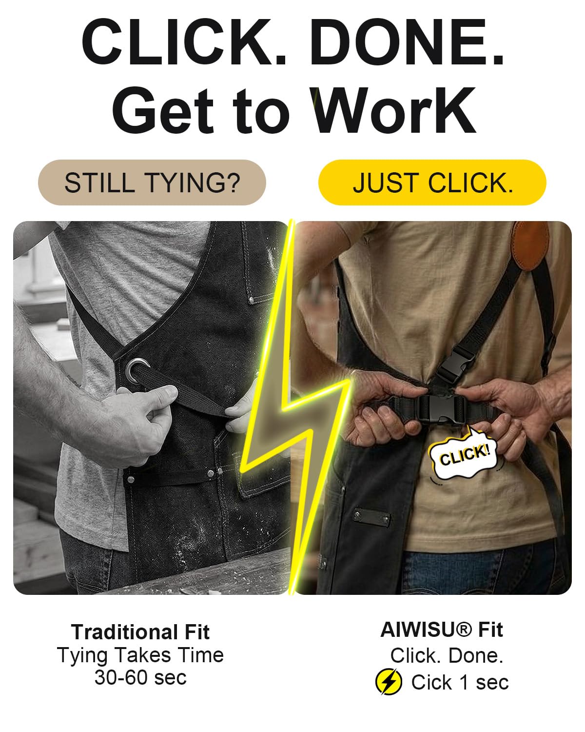 AIWISU ergonomic X-cross back apron reduces shoulder fatigue during long projects.