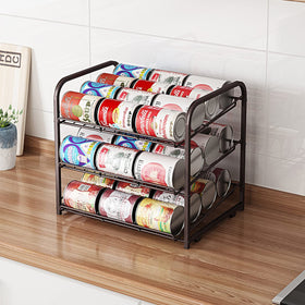 AIYAKA bronze rack with adjustable dividers for customizable can spacing