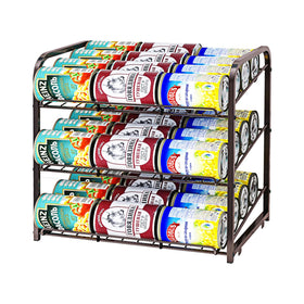 AIYAKA bronze 3-tier can rack front view for organized pantry storage