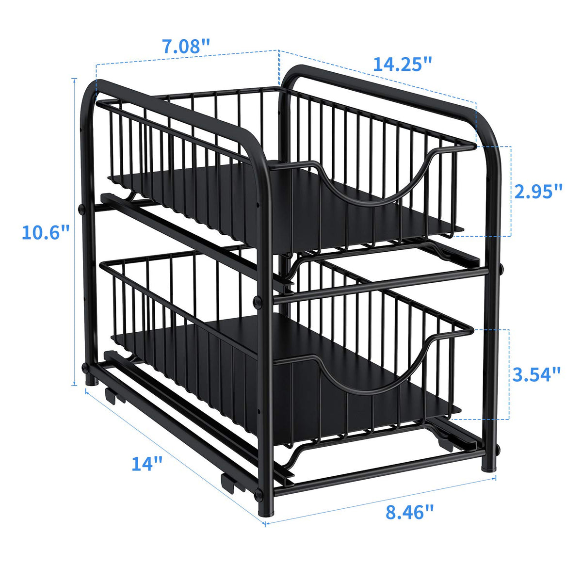 AIYAKA black finish organizer ready for kitchen or office