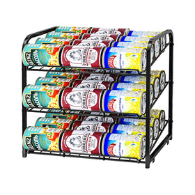 AIYAKA Can Rack with 3-tier stackable design keeps pantry organized and accessible.