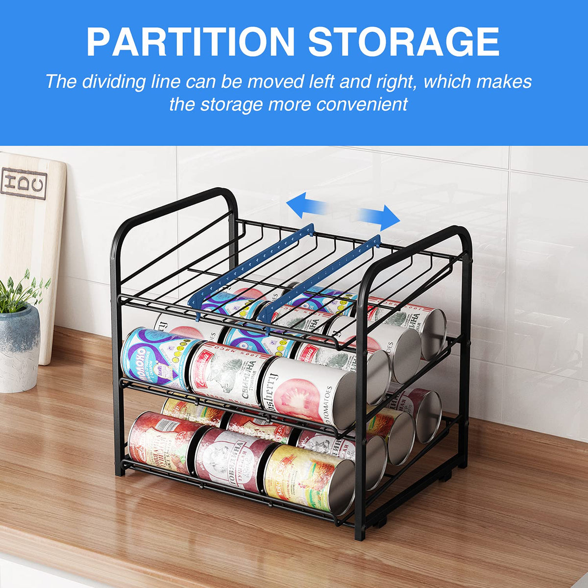 AIYAKA Can Rack Dimensions fit in standard cabinets: 16.5W x 12.2D x 14.5H.