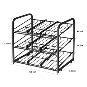 AIYAKA Can Rack Tilt-30-Degrees allows front cans to roll forward for easy removal.