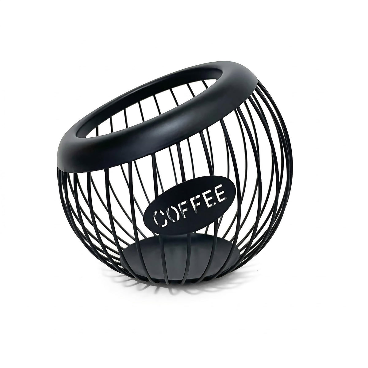 AIYICIII coffee pod holder on a sleek black metal frame keeps pods organized and accessible