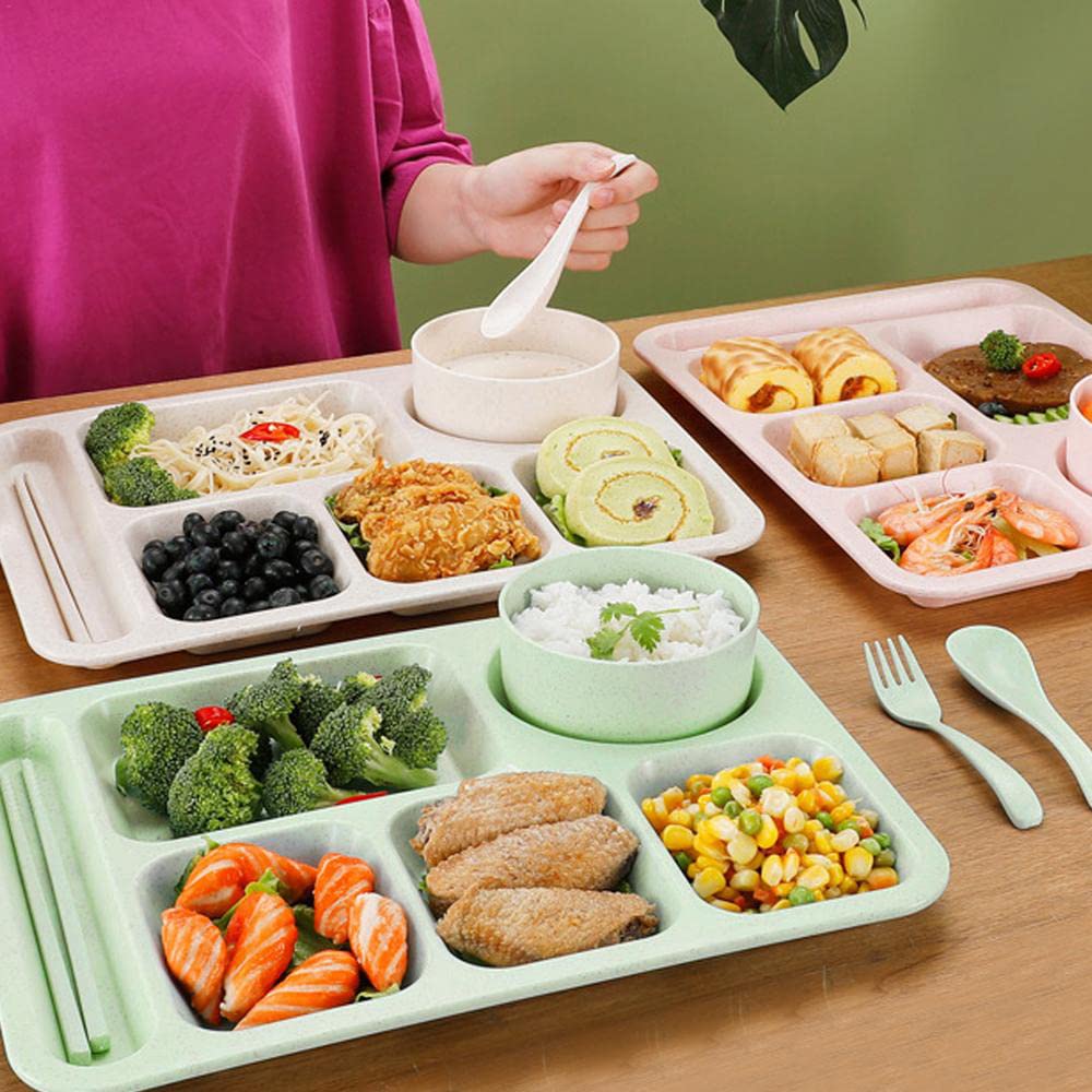 AIYoo dishwasher-safe divided plate for easy cleanup after meals.