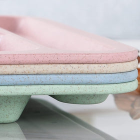 AIYoo stackable divided plate saves kitchen cabinet space.