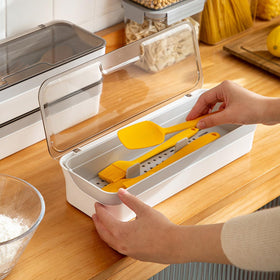 AIYoo drawer organizer fits 12.6x4.7x2.4 inch spaces for compact storage.