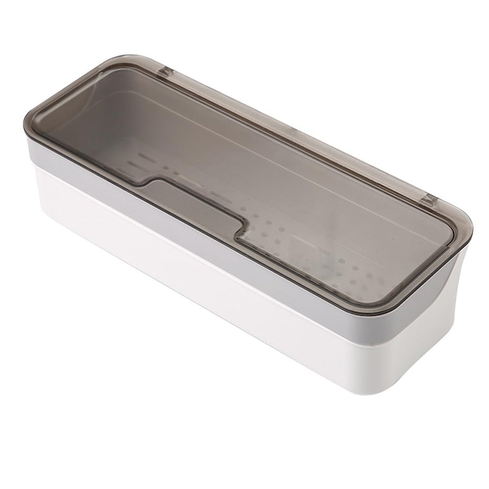 AIYoo large-capacity flatware tray with lid and drainer keeps utensils organized.