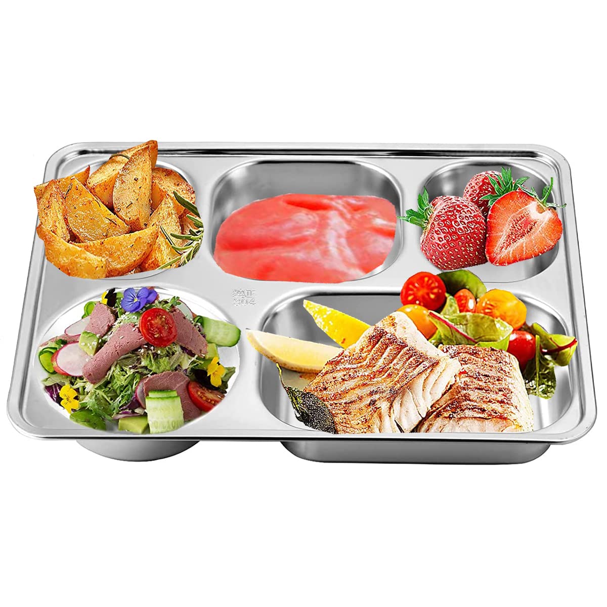 AIYoo five-section layout plate demonstrating portion control