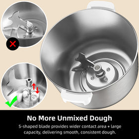 AIZIYO DoughChief 7.4QT stainless steel bowl for large batches