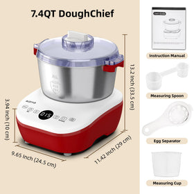 AIZIYO DoughChief versatility for bread, pizza, and pasta dough in one machine.