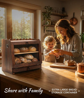 AIZMOZIA breadbox assembly image demonstrates simple setup and included parts.