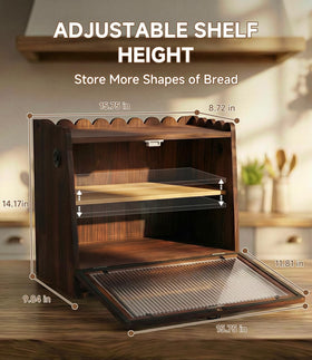 AIZMOZIA breadbox drawer open provides easy access to bread and pastries.