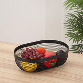 AJIODA fruit basket metal mesh keeping produce visible and ventilated.