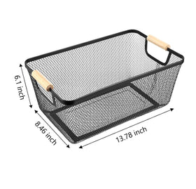 AJIODA large wire storage basket rectangle ideal for pantry organization and breathable visibility.