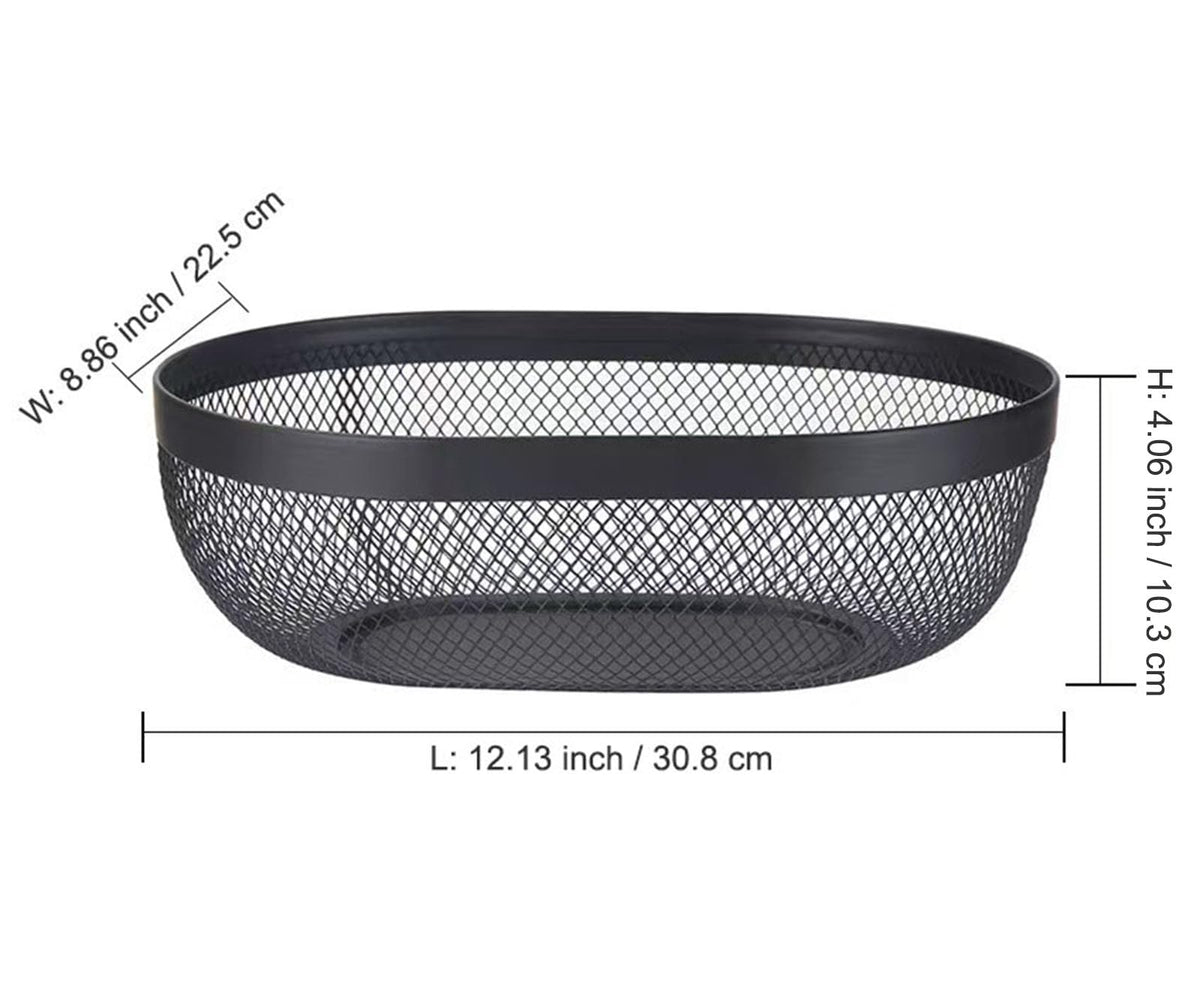 AJIODA open-design wire basket showing versatile storage space.