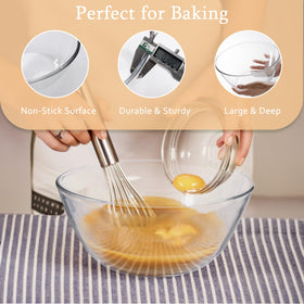 Ajrwiiy borosilicate 4.7 qt bowl supports fermentation with temperature stability.