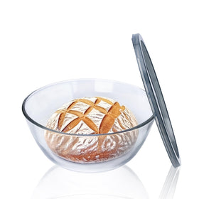 Ajrwiiy large glass bowl with lid for sourdough proofing and monitoring.