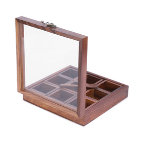 Ajuny spice box on a kitchen counter adding organization and style