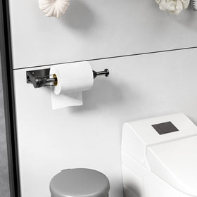 AKAAYUKO wall-mount paper towel holder with dual installation for versatile placement