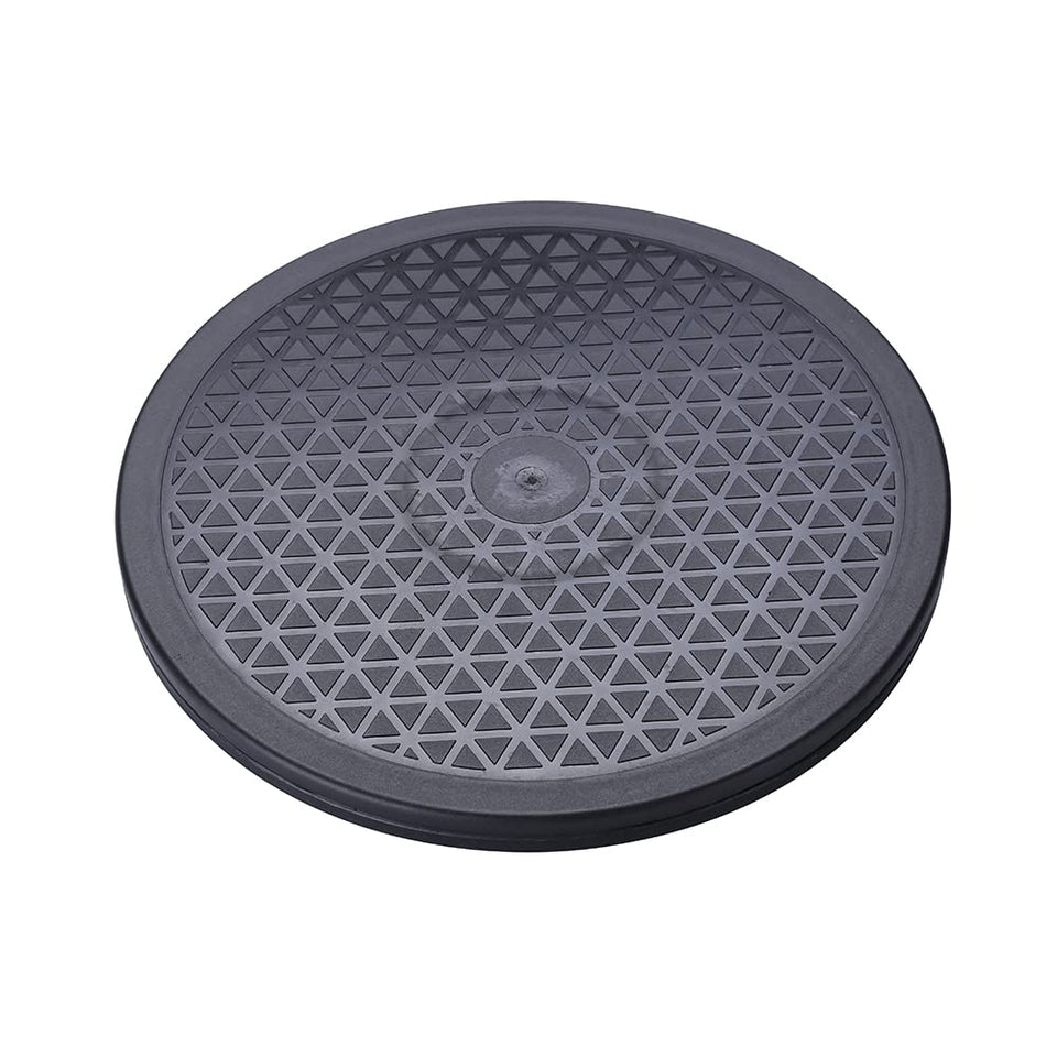 Aketek 12-inch rotating swivel stand displaying items with smooth swiveling action.