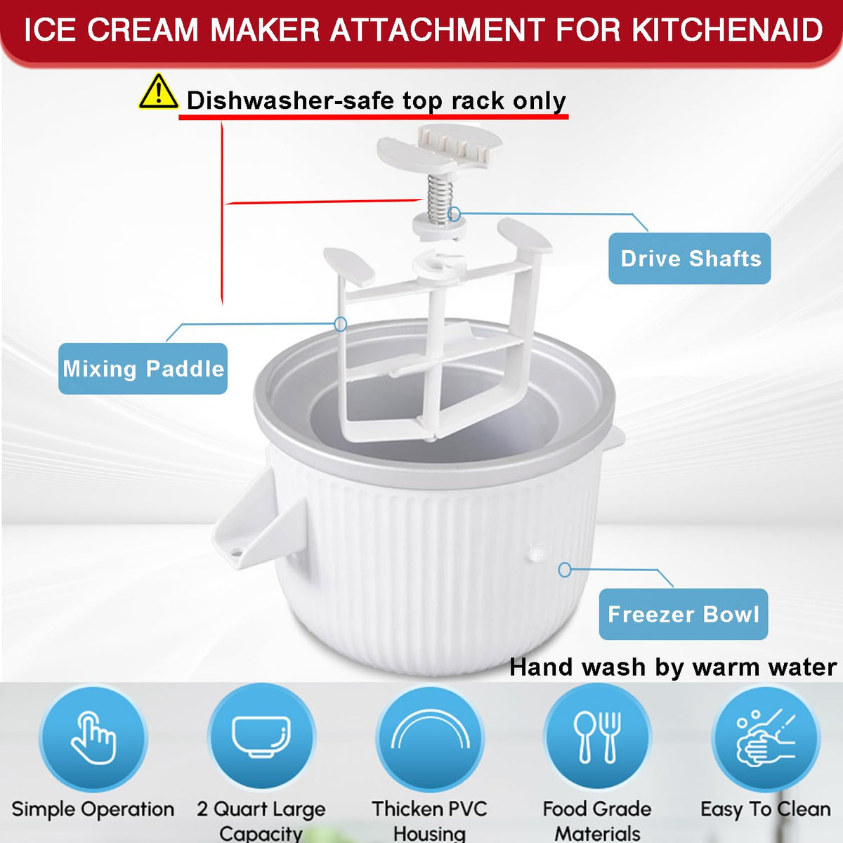 Akiosk dasher in action on KitchenAid for even mixture