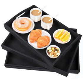 AKKAJJ large bamboo serving tray with handles for easy bed service