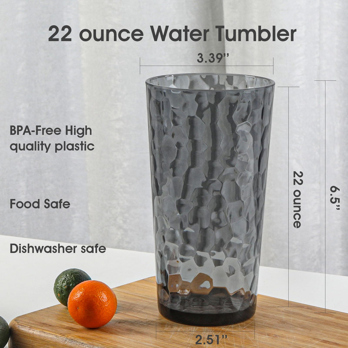 AKMQYM hammered-texture tumbler with secure grip for parties.
