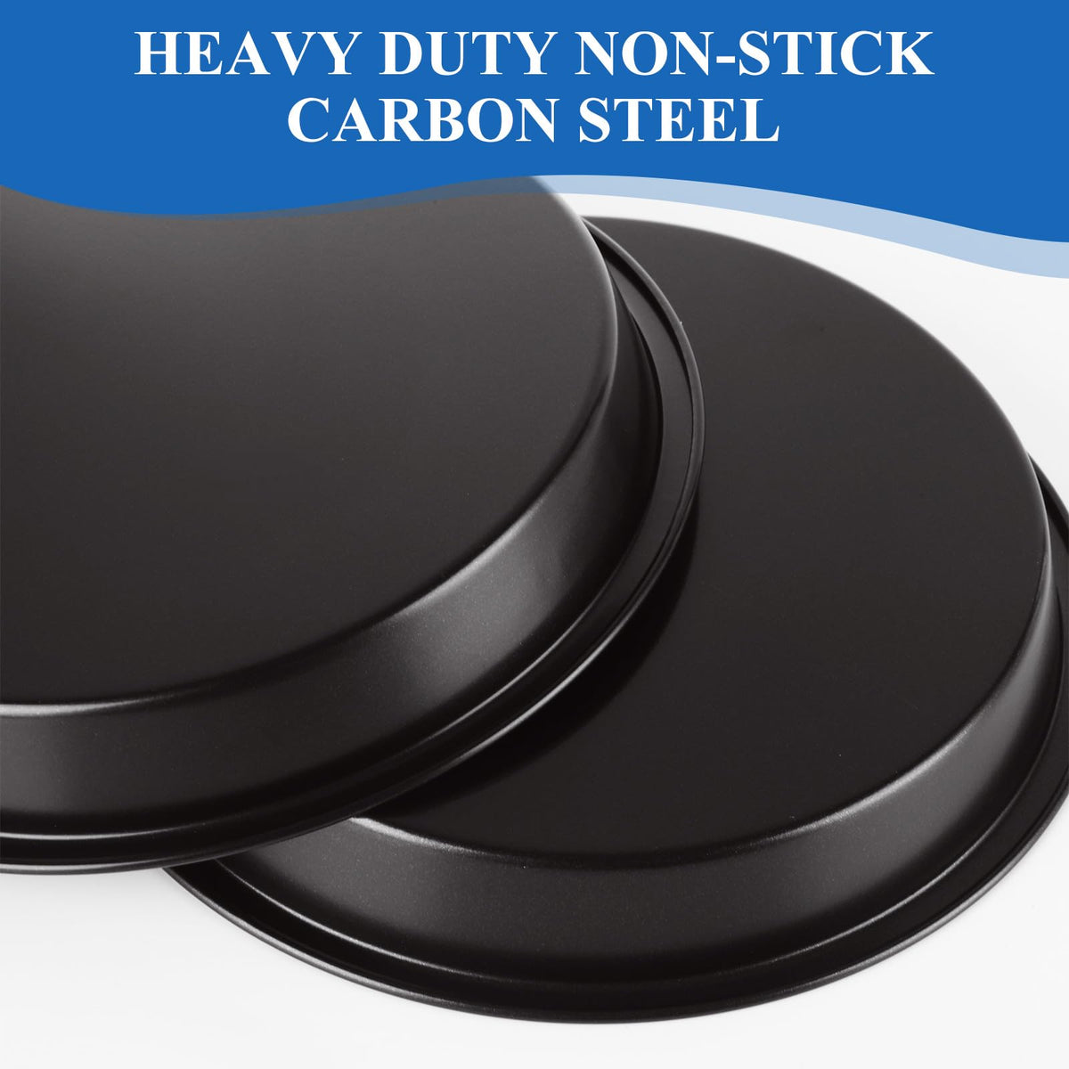 AKOLAFE pan with deep-edge design for sturdy baking and even crusts.