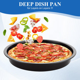 AKOLAFE round 7-inch pizza pan highlighting its compact personal size.