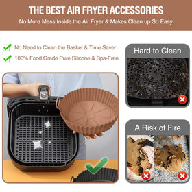 AKSDTH reusable silicone liners replace parchment, reducing waste and fire risk.