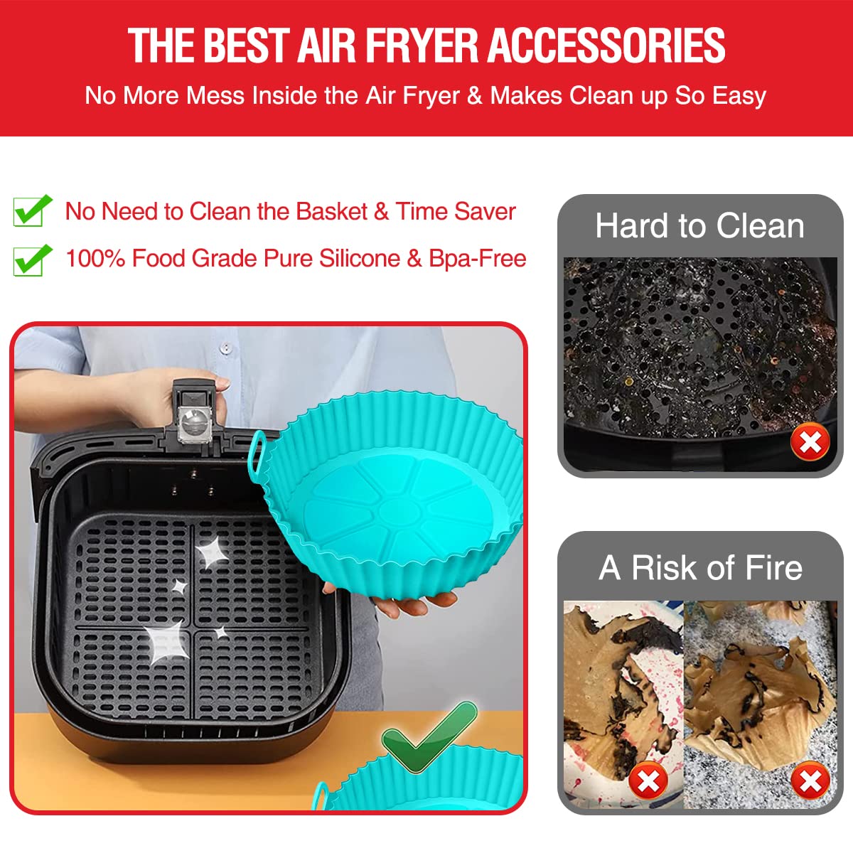 AKSDTH silicone liners as parchment alternatives for safer cooking