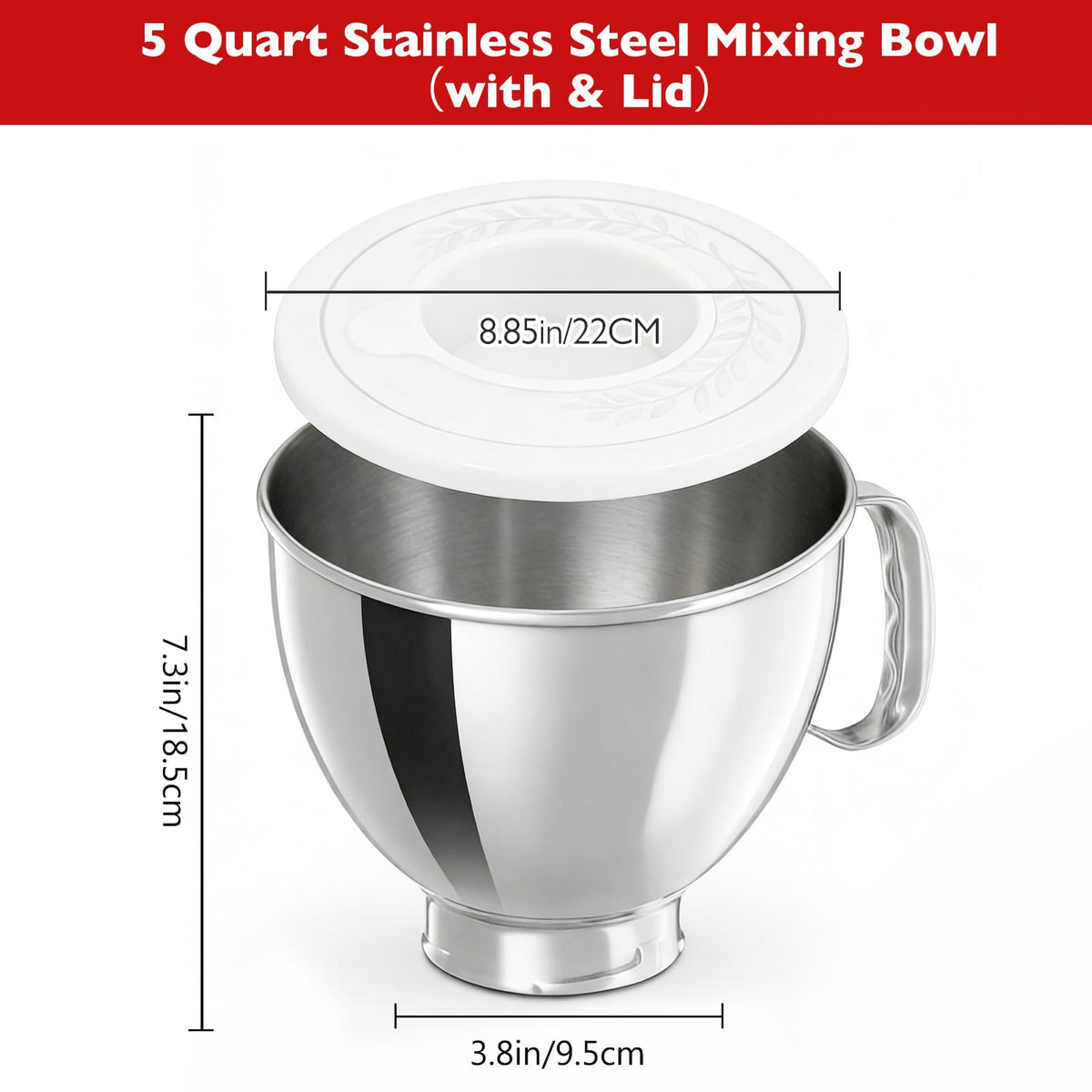 Akshin BPA-free lid with 300ml scale serves as splash guard and storage lid.