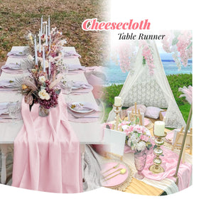 Aktor pink cheesecloth table runner care tips help long-lasting use.