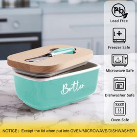 ALELION butter dish with silicone seal ring enhances freshness and odor control.