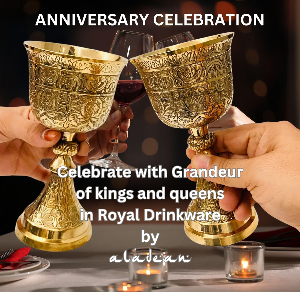 ALADEAN decorative ceremonial chalice adds antique charm to celebrations and altar displays