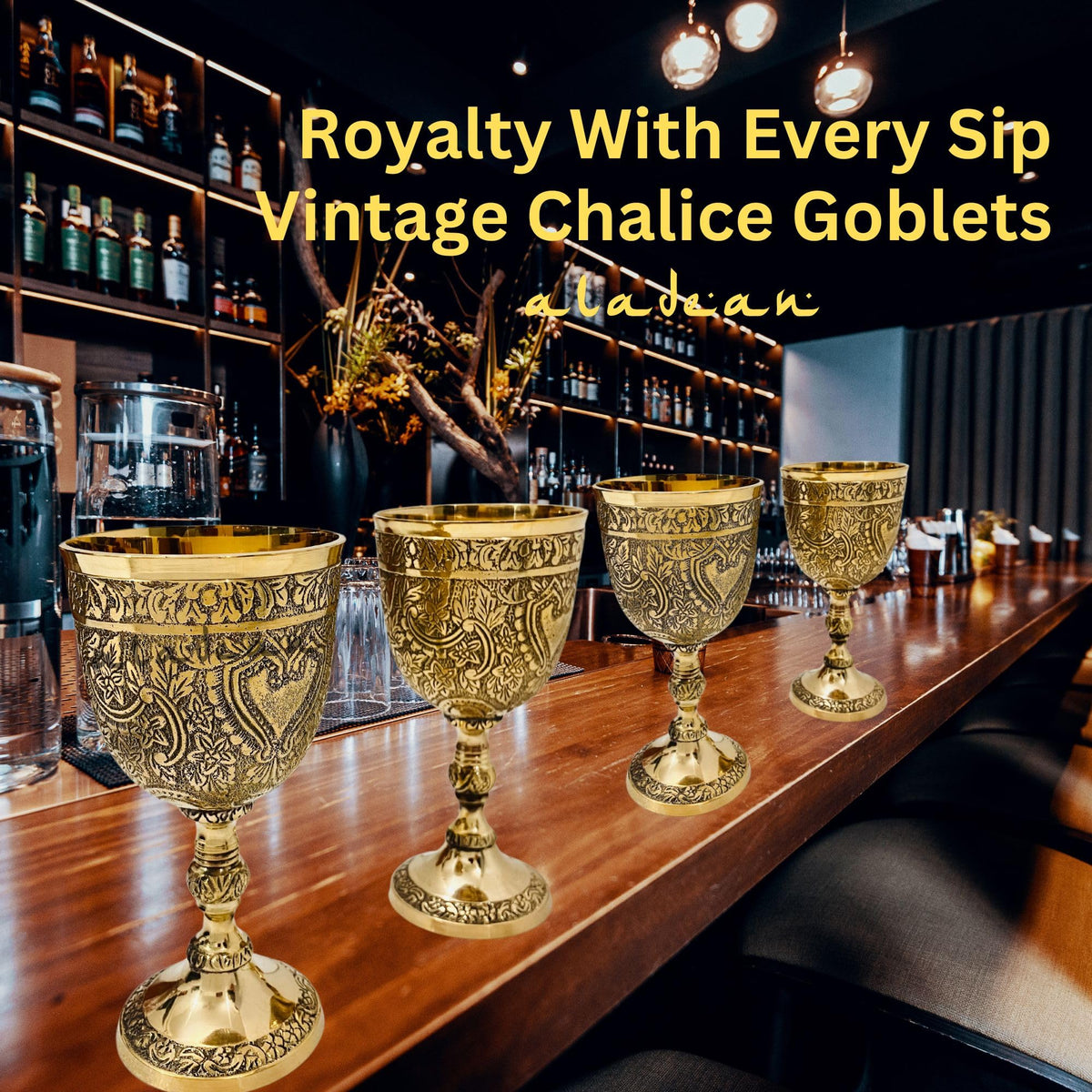 ALADEAN medieval goblet featuring King Arthur motifs for display or cosplay