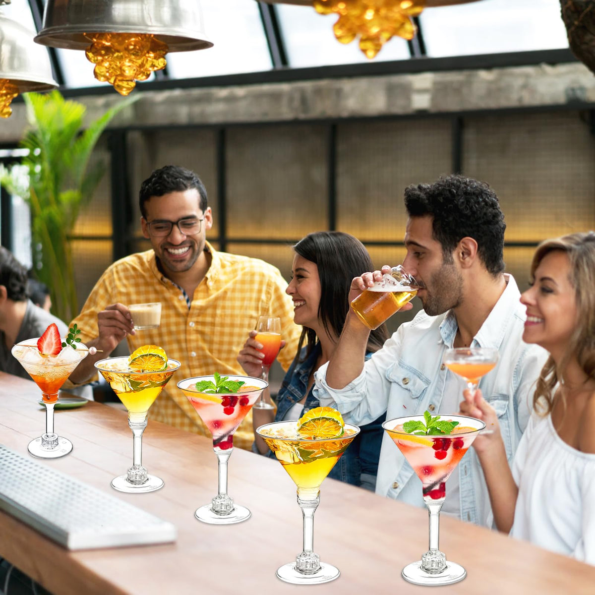 Alaeseje lightweight disposable glassware enhances party service.