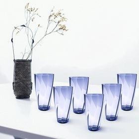 Alaiselit modern blue highball cups mimic glass with durable plastic.
